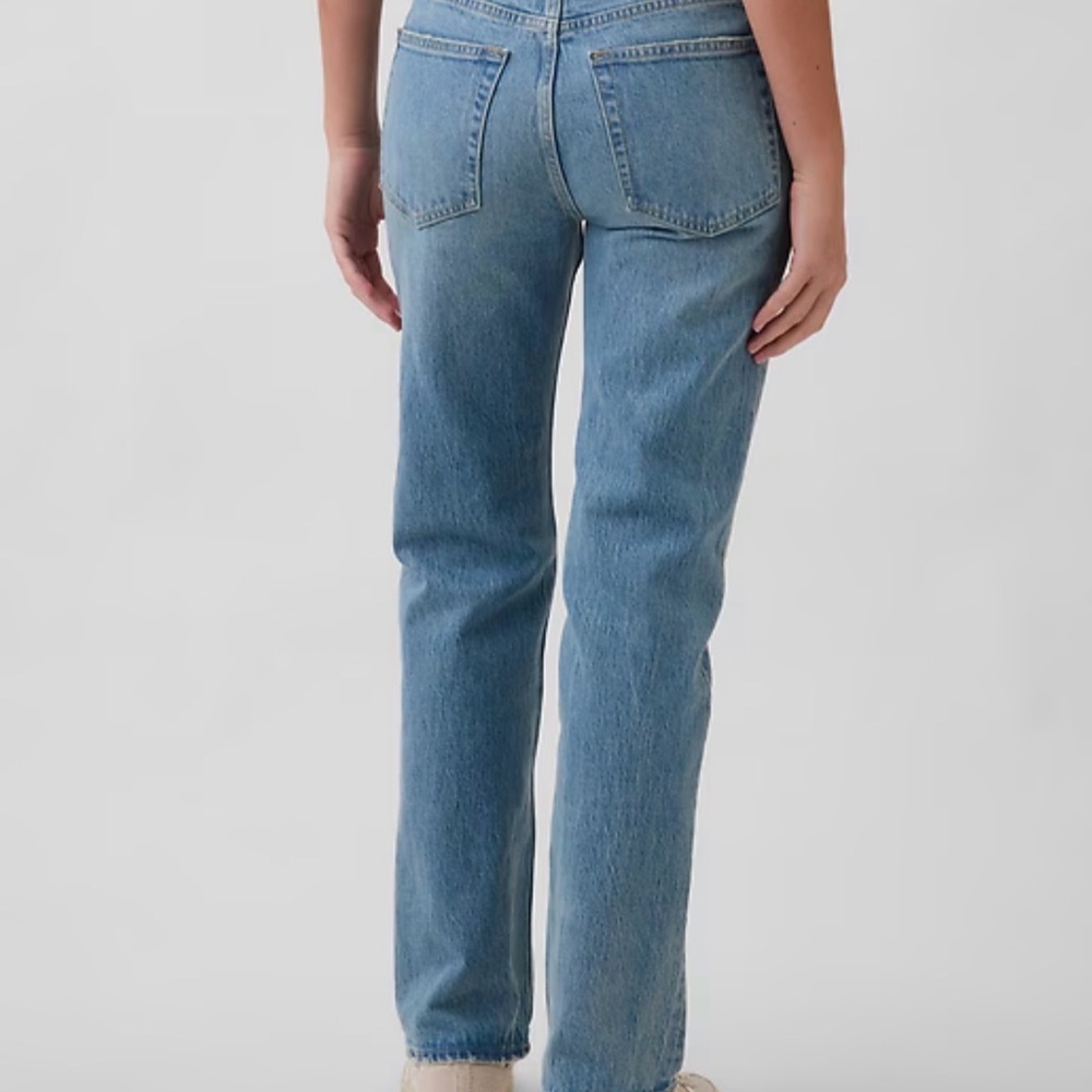 GAP Women's Mid Rise Straight Leg Light Wash Jeans, 90’s, Y2K - Picture 2 of 6